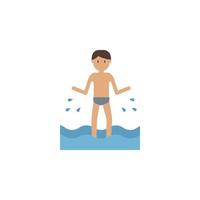spiaggia, uomo, mare cartone animato vettore icona