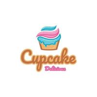 Cupcake logo design vettore illustrazione modello. Cupcake forno icona.torta negozio, pasticcere negozio ,vettore