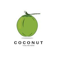Noce di cocco logo design modello illustrazione vettore