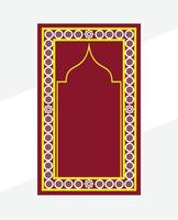 islamico preghiera rosso stuoia design. vettore