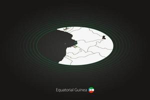 equatoriale Guinea carta geografica nel buio colore, ovale carta geografica con vicino Paesi. vettore