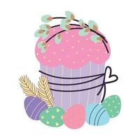 Torta di Pasqua. bigné di pasqua. illustrazione vettoriale