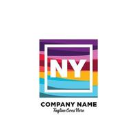 NY iniziale logo con colorato modello vettore. vettore