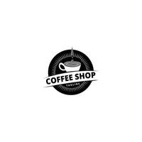 disegno dell'icona di vettore del modello di logo della tazza di caffè. caffè espresso. icona del caffè nero. vettore