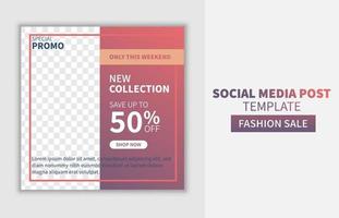 banner di design modello di post di social media promozionale di vendita di moda creativa con stile di colore rosa. buono per il vettore di promozione aziendale online