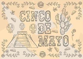 illustrazione di contorno poster design adesivo con motivo a tema messicano cornice per la decorazione di eventi e sfondi vettore