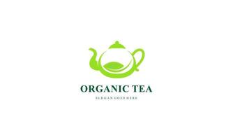 biologico verde tè logo vettore
