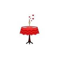 tavolo, candela, Due, riservato, San Valentino S giorno vettore icona