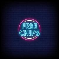 chip gratis insegne al neon stile testo vettoriale