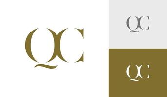 lettera qc o iniziale qc monogramma logo design vettore