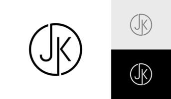 lettera jk cerchio iniziale monogramma logo design vettore