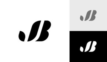 moderno e grassetto lettera jb monogramma logo design vettore