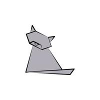 gatto colorato origami stile vettore icona