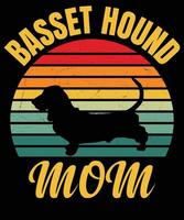 bassetto cane da caccia mamma Vintage ▾, La madre di giorno maglietta design vettore