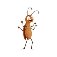 cartone animato scarafaggio carattere, arrabbiato o irritato insetto vettore