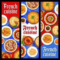 francese cucina cibo banner vettore pasti di Francia