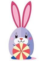 primavera delizia, adorabile Pasqua coniglietto e colorato uova vettore illustrazioni per bambini e adulti per celebrare il le stagioni la gioia. adobe illustratore opera d'arte