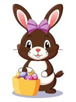 primavera delizia, adorabile Pasqua coniglietto e colorato uova vettore illustrazioni per bambini e adulti per celebrare il le stagioni la gioia. adobe illustratore opera d'arte