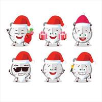 Santa Claus emoticon con allarme orologio cartone animato personaggio vettore