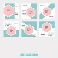 pacchetto di modelli di post design per social media vettore