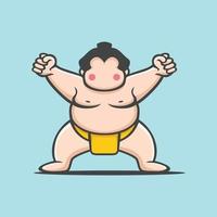 sumo mascotte giapponese vector design piatto