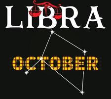 Libra ottobre camicia, zodiaco Libra vettore