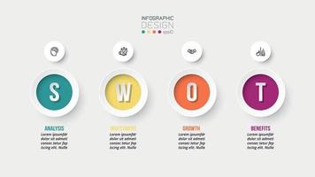 modello di infografica aziendale o di marketing di analisi swot. vettore