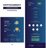 futuristico atterraggio pagina design per crypto commercio piattaforma vettore