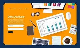analisi dei dati del modello di web design vettore