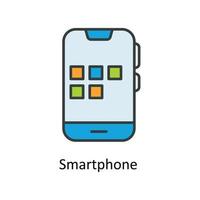 smartphone vettore riempire schema icone. semplice azione illustrazione azione