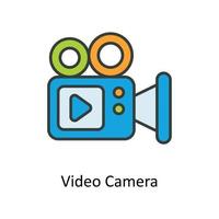 video telecamera vettore riempire schema icone. semplice azione illustrazione azione