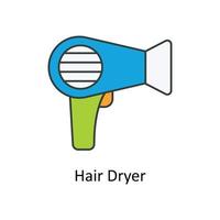 capelli asciugatrice vettore riempire schema icone. semplice azione illustrazione azione