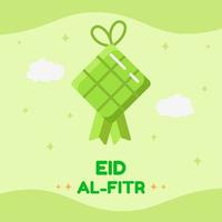 Ramadan ied digiuno moschea islamico Ketupat Islam mubarak idul Fitri celebrazione vettore