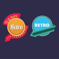 Segni cerchio vintage o retrò con freccia al neon vettore