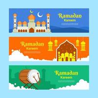 set di banner di ramadan kareem vettore