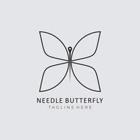 vettore illustrazione farfalla logo design con aghi