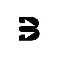 B lettera alfabeto font astratto logo design icona vettore