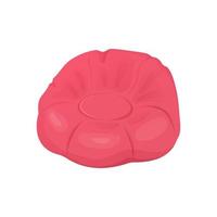 rosa frameless poltrona. cartone animato vettore beanbag sedia.