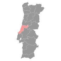 leiria carta geografica, quartiere di Portogallo. vettore illustrazione.