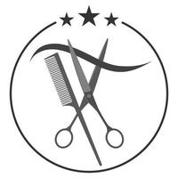 barbiere negozio logo design emblema. vettore
