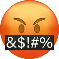 arrabbiato bestemmiare emoji. emoticon con giurare parole censurato di grawlix simboli vettore