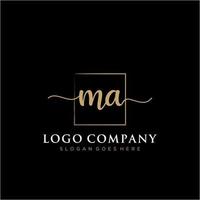 iniziale mamma femminile logo collezioni modello. grafia logo di iniziale firma, nozze, moda, gioielliere, boutique, floreale e botanico con creativo modello per qualunque azienda o attività commerciale. vettore