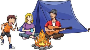 tenda camper colorato cartone animato illustrazione vettore