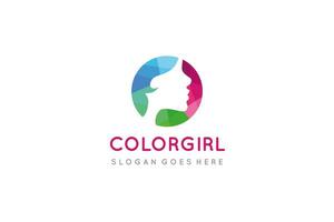 Logo ragazza colorata vettore