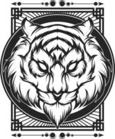 tigre testa vettore portafortuna logo