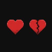 amore e rompere amore nel pixel arte stile vettore