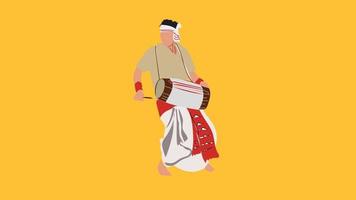 dhuliya illustrazione , bihu illustrazione, assamese tradizionale vestito vettore