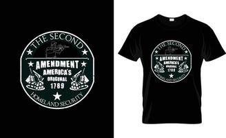 2 ° emendamento quelle americane originale patria sicurezza pistola maglietta vettore design. nuovo maglietta design