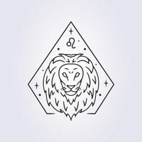 Leo zodiaco astrologia oroscopo vettore linea arte illustrazione design