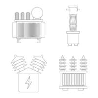alto voltaggio elettrico trasformatore icona vettore